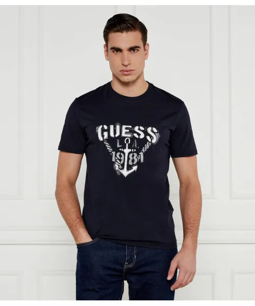 

Футболка с морским принтом Slim fit Guess Jeans, синий