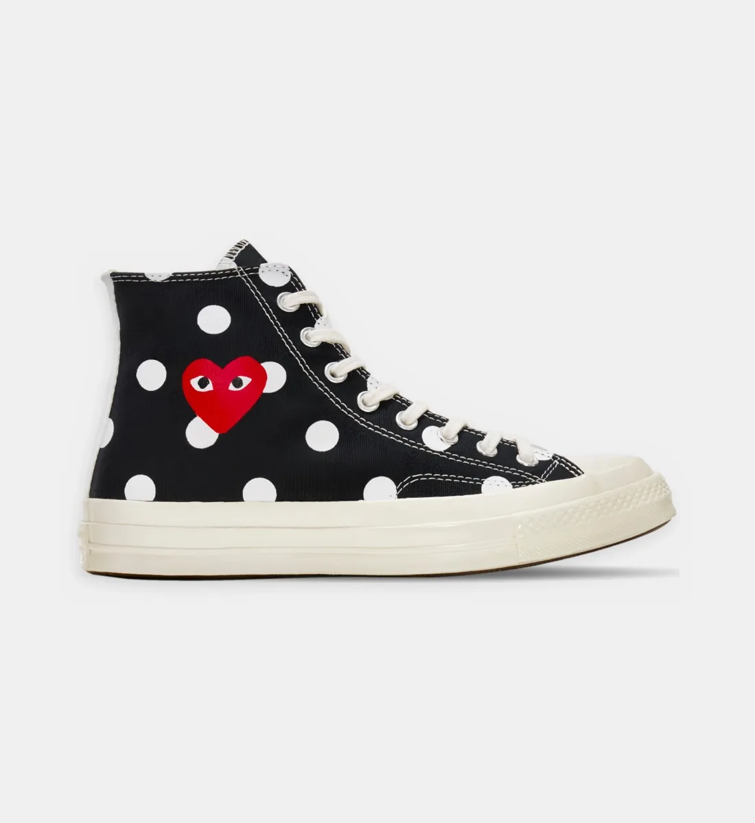 Фирменные высокие кеды из хлопка Comme Des Garçons Play, черный