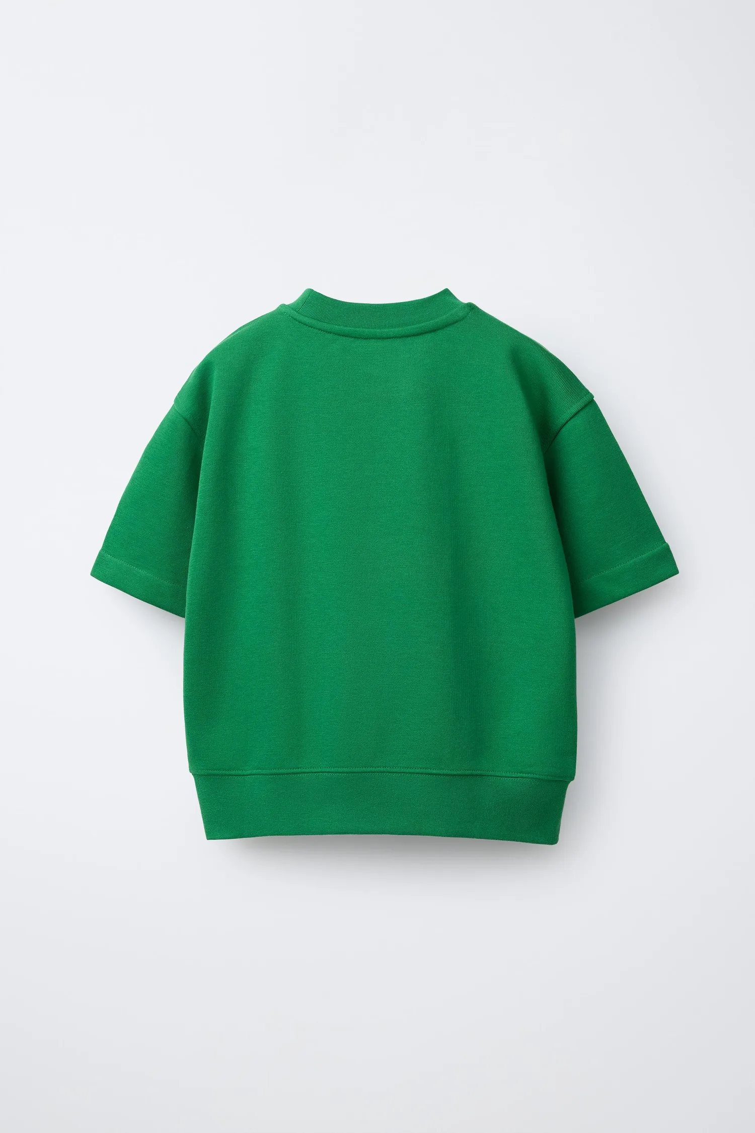Толстовка с коротким рукавом и рельефным текстом Zara, зеленый — фото 2