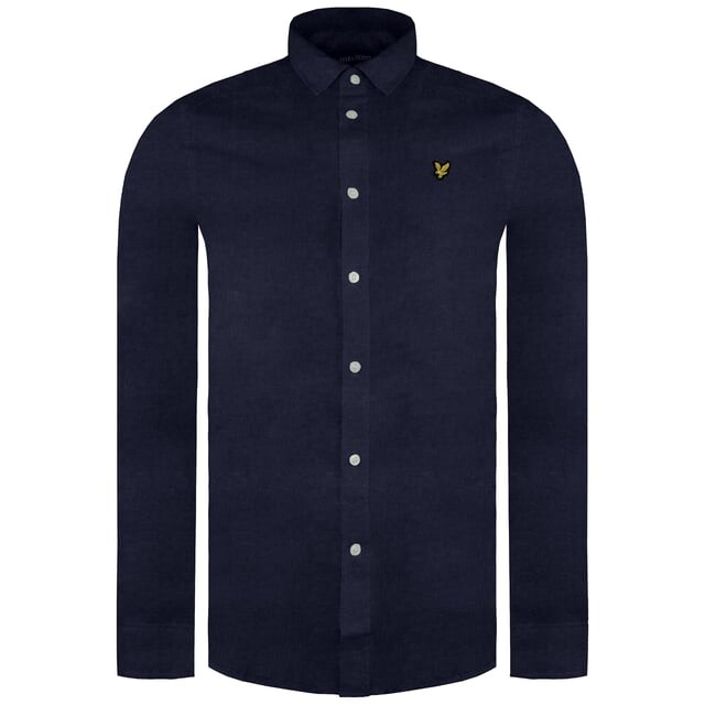 

Мужская темно-синяя рубашка из нескольких нитей с начесом Lyle & Scott, синий