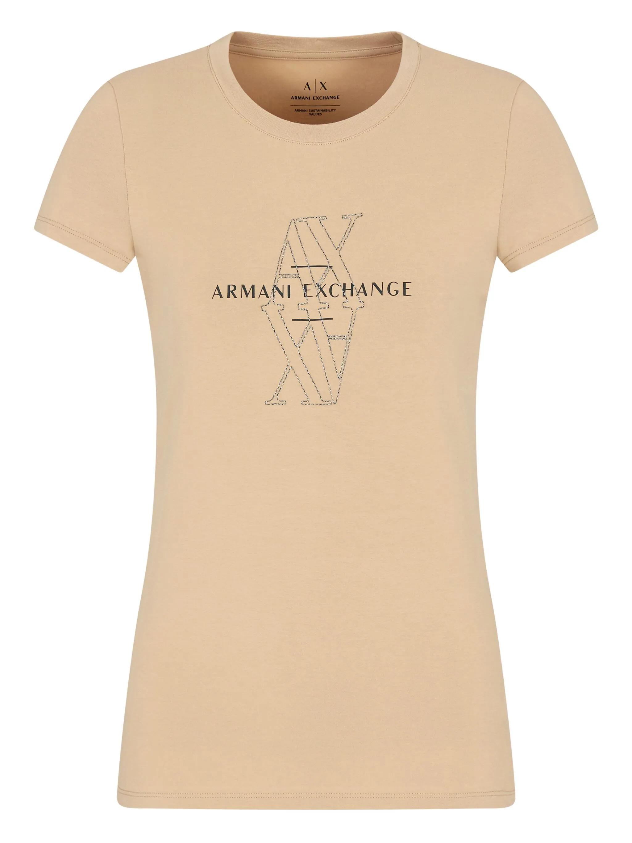 

Футболка с логотипом Armani Exchange, коричневый