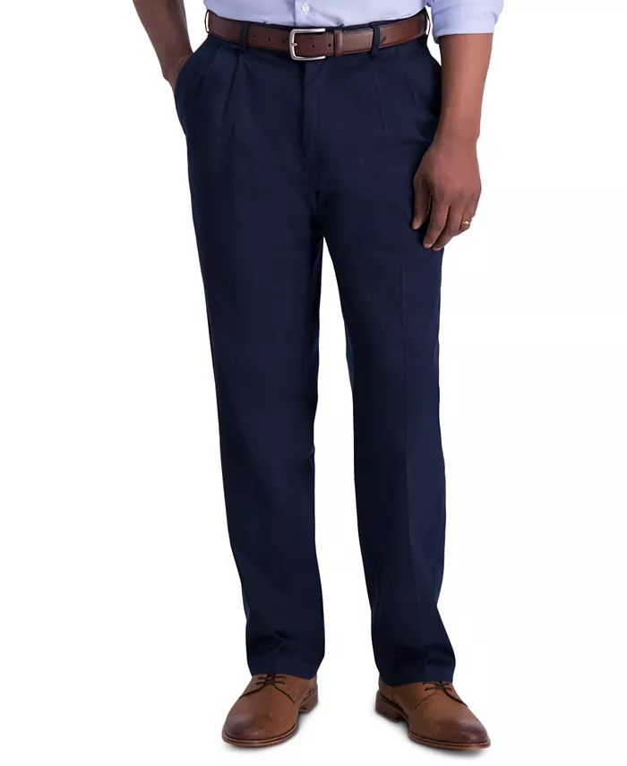 

Мужские классические брюки с защипами Premium Khaki Iron Free Haggar, синий