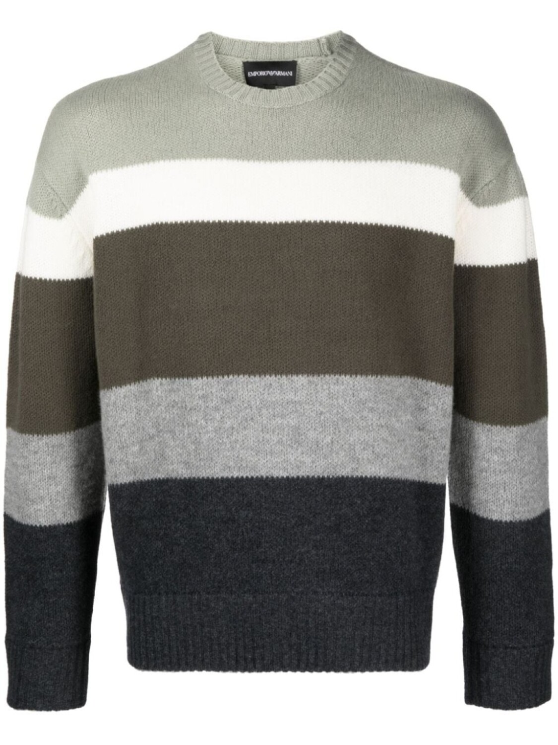 

Emporio Armani striped virgin wool jumper, зеленый