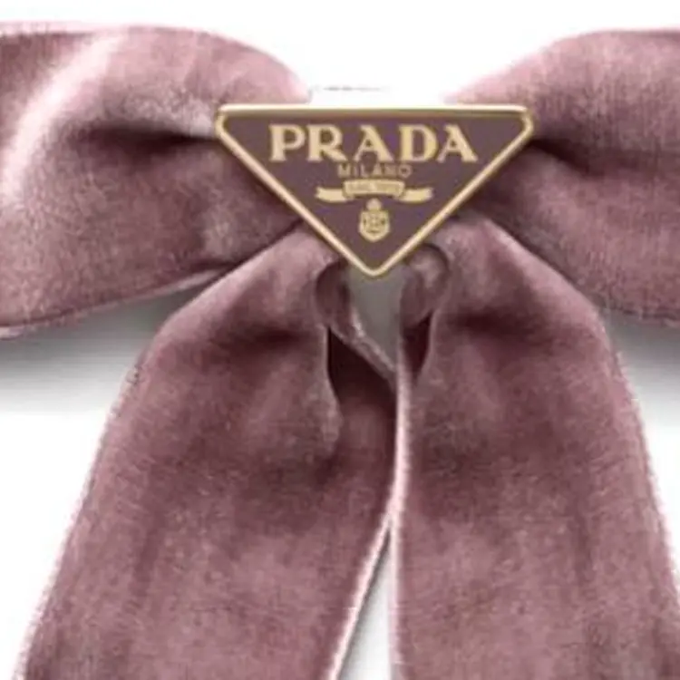 Тканевые заколки для волос женские pink PRADA, розовый — фото 2