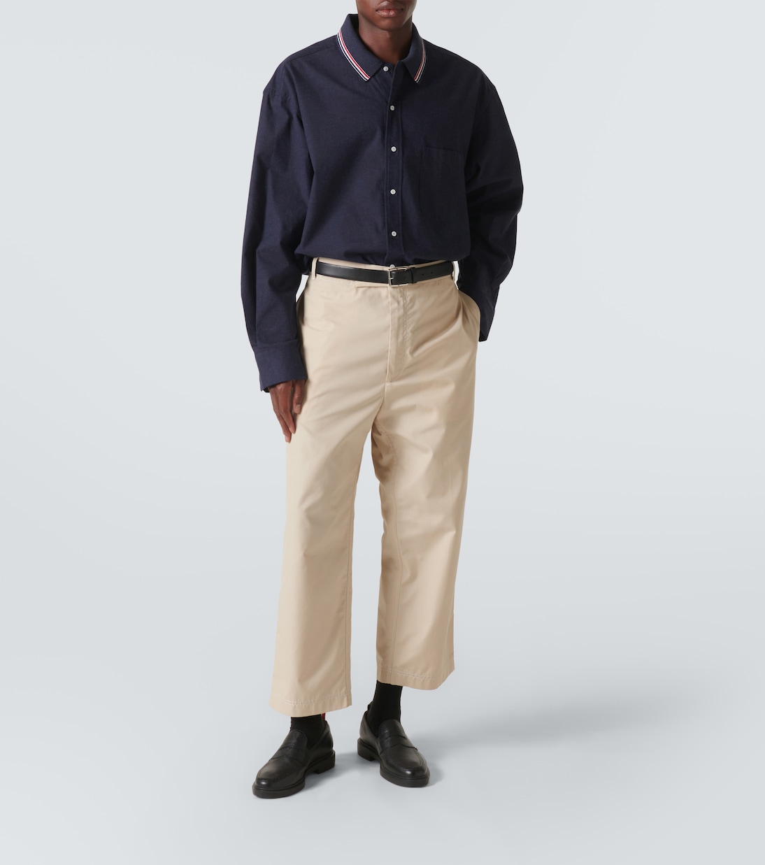 

Хлопковая рубашка Thom Browne, темно-синий