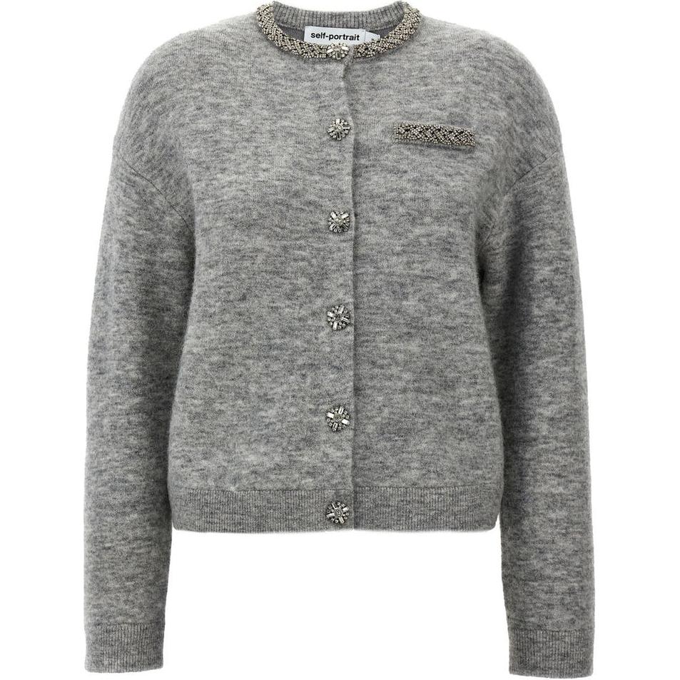 

Кардиган с отделкой Self-portrait, серый