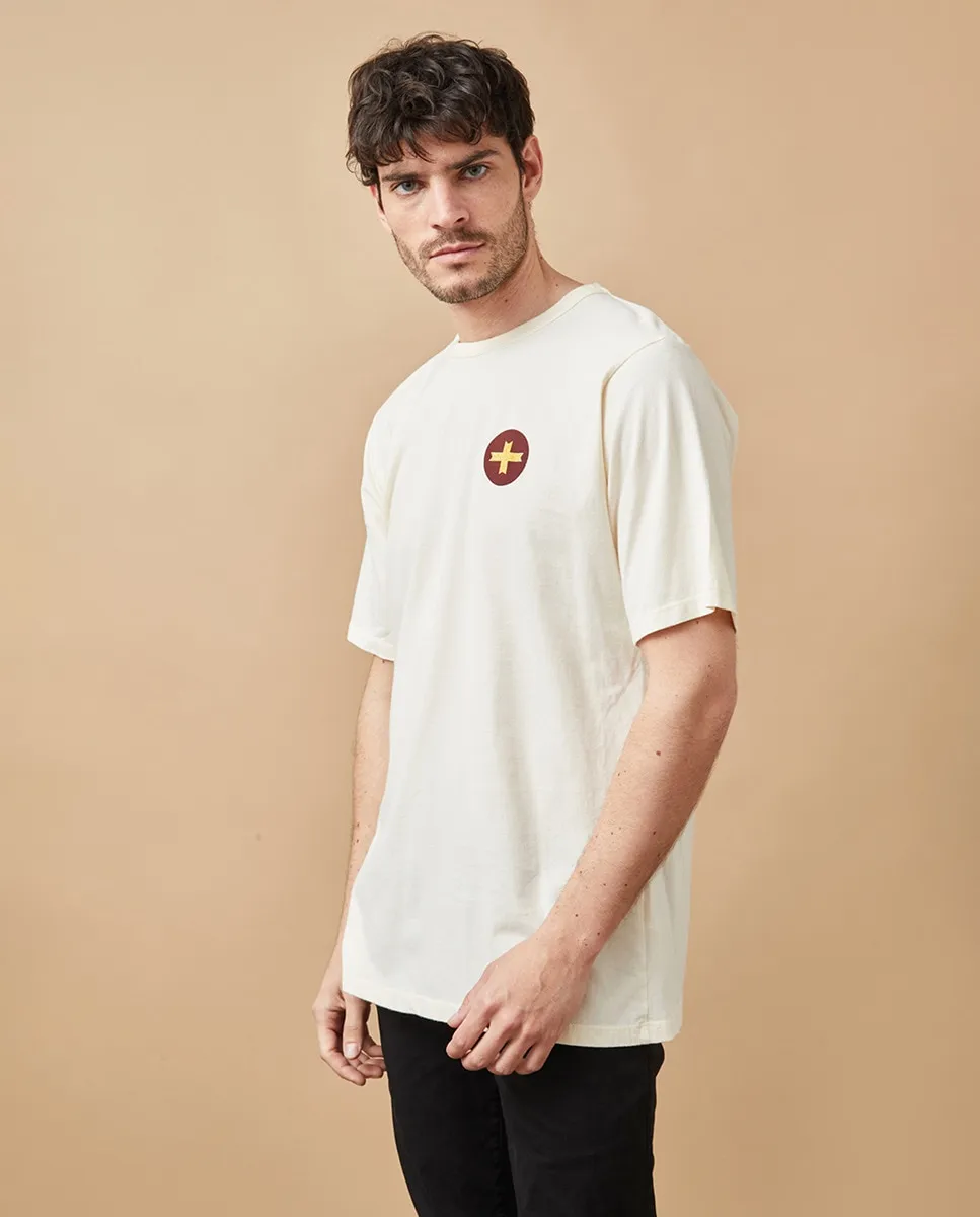 

Мужская футболка, трафаретная печать сзади и спереди Altonadock, кремовый