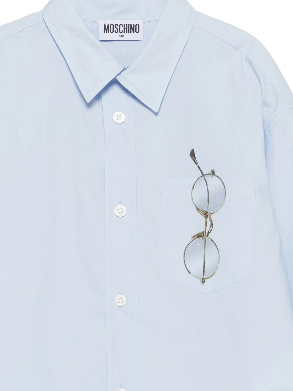 Рубашка с карманом для очков Moschino Kids, синий — фото 3