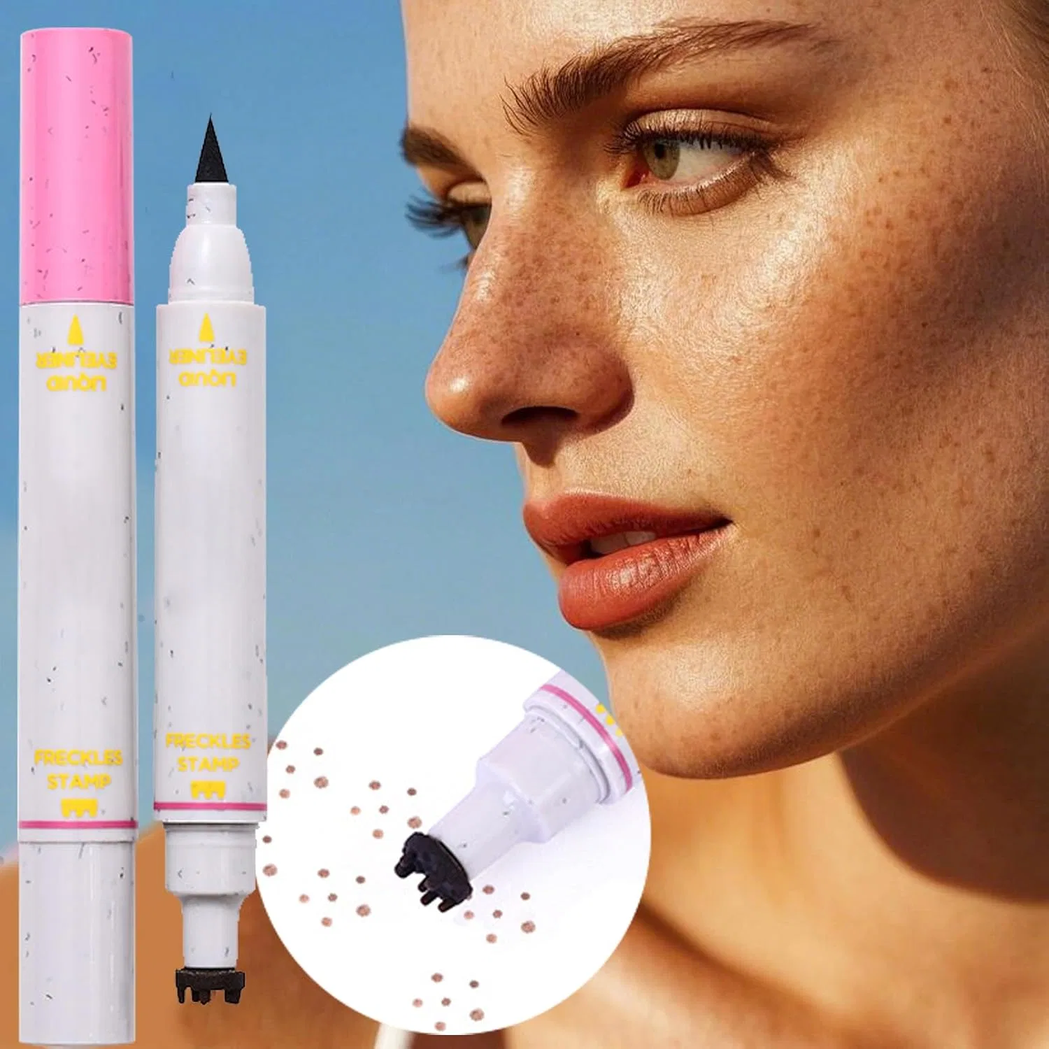 Подводка-ручка для веснушек Fake Freckles Speckle Pen, 2 в 1, водостойкая, цвет 2 — фото 3