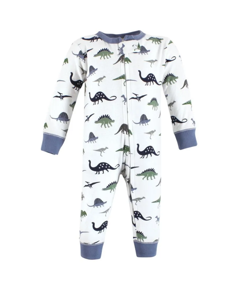 Хлопковый универсальный комбинезон на весь день Hudson Baby, синий зеленый dino — фото 2