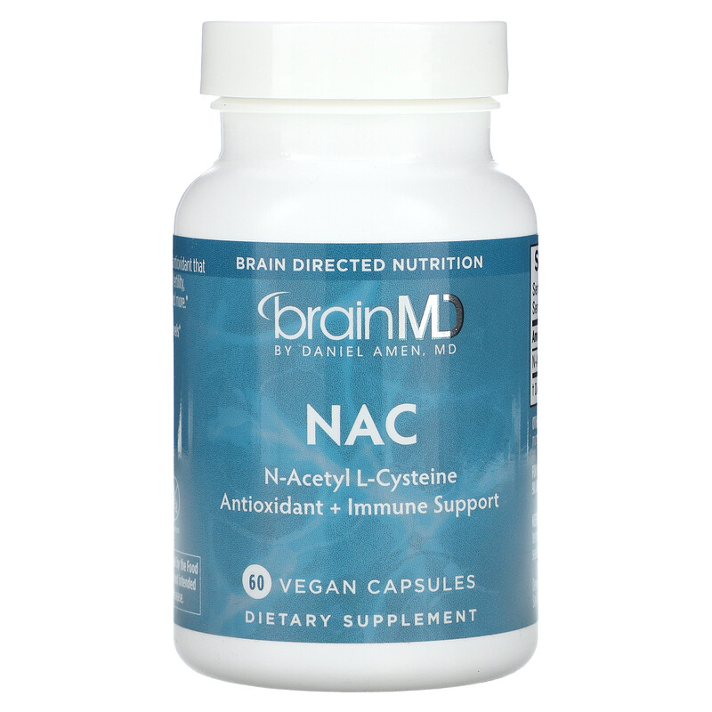 

BrainMD, NAC, 600 мг, 60 веганских капсул