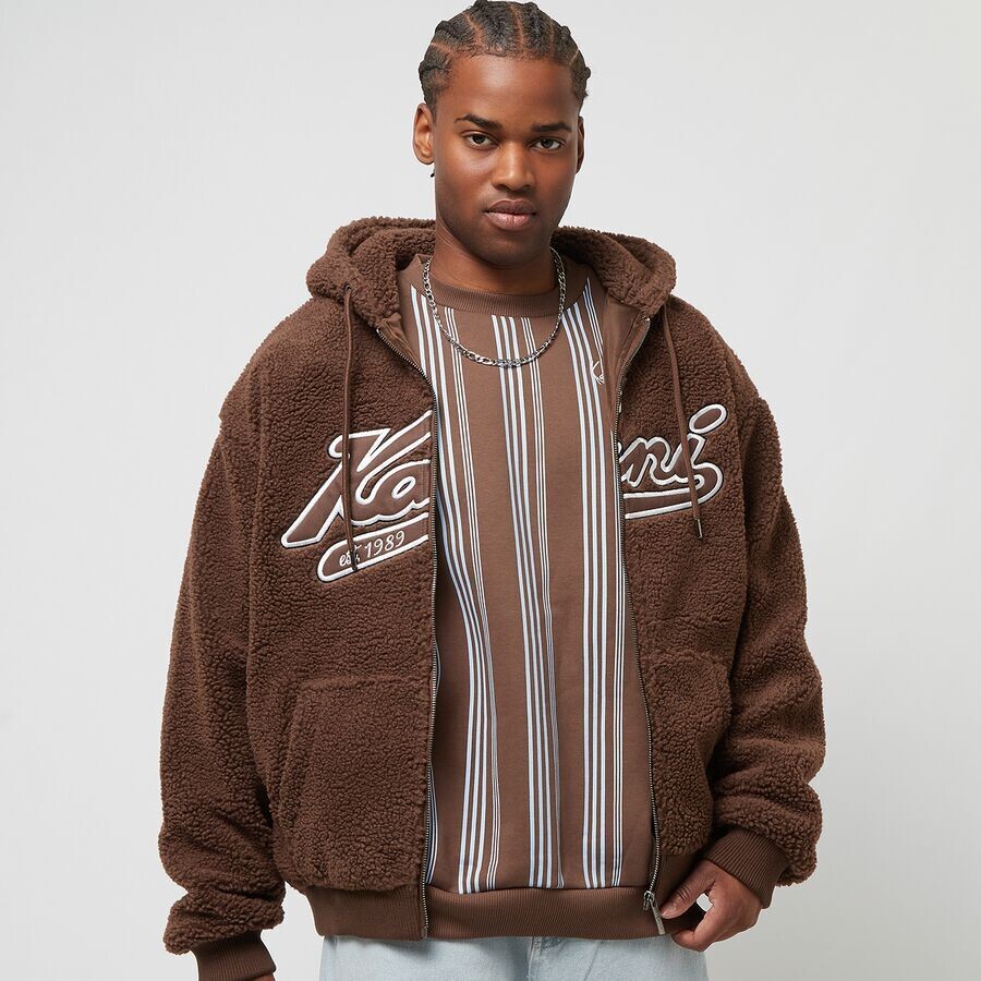 

Толстовка на молнии с капюшоном Varsity Teddy Karl Kani, цвет brown