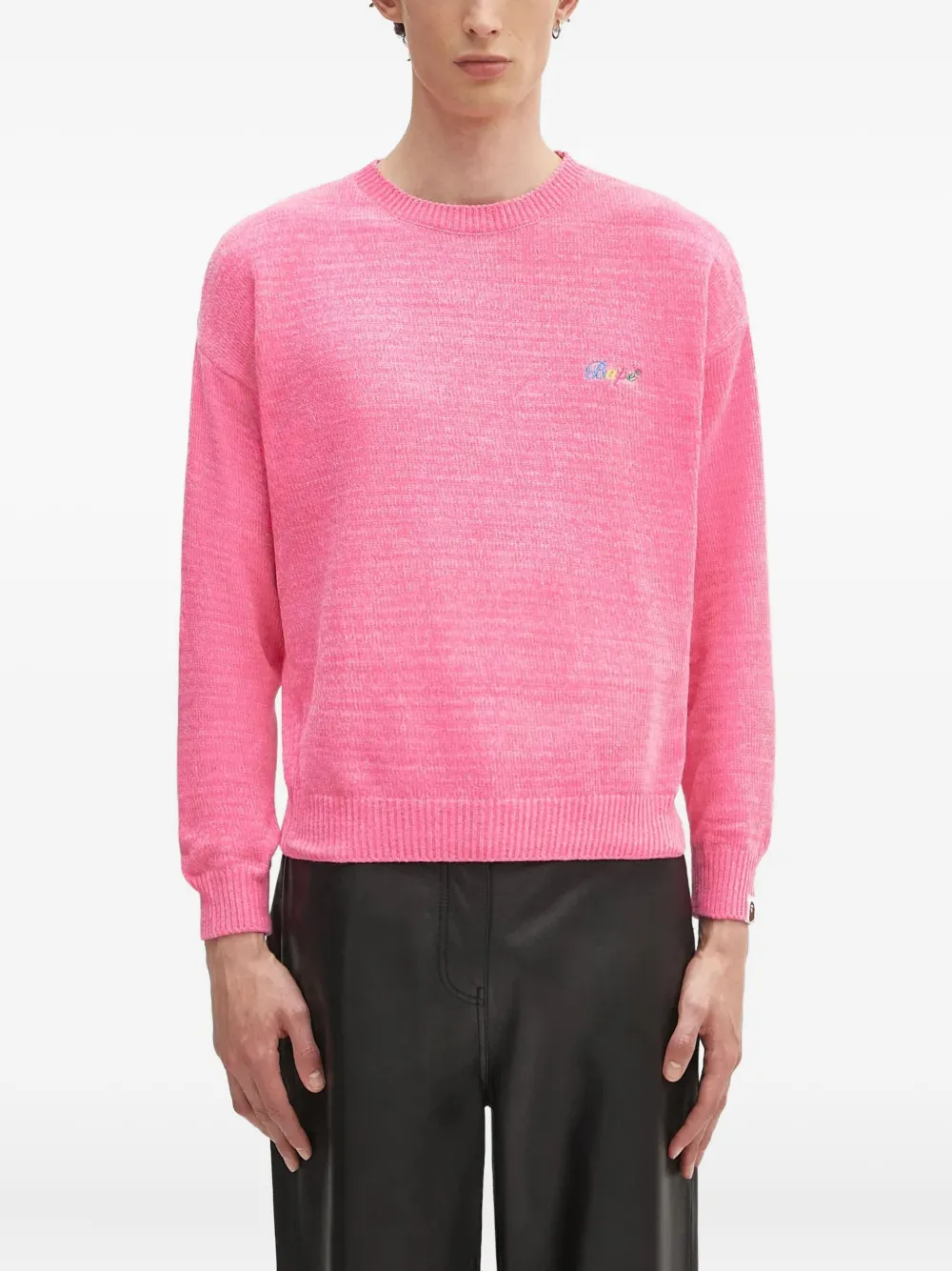 

Свитер с вышитым логотипом A BATHING APE, розовый