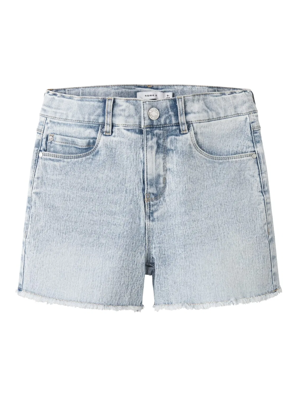 Шорты джинсовые с высокой посадкой, Name it, light blue bleached denim