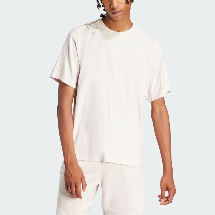 Футболка Adidas All Szn 3 Stripes Garment Wash, фиолетово-розовая — фото 4
