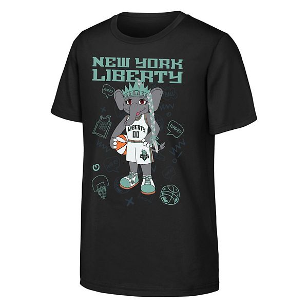 Футболка Youth New York Liberty Iconic Ellie черная Outerstuff — фото 2