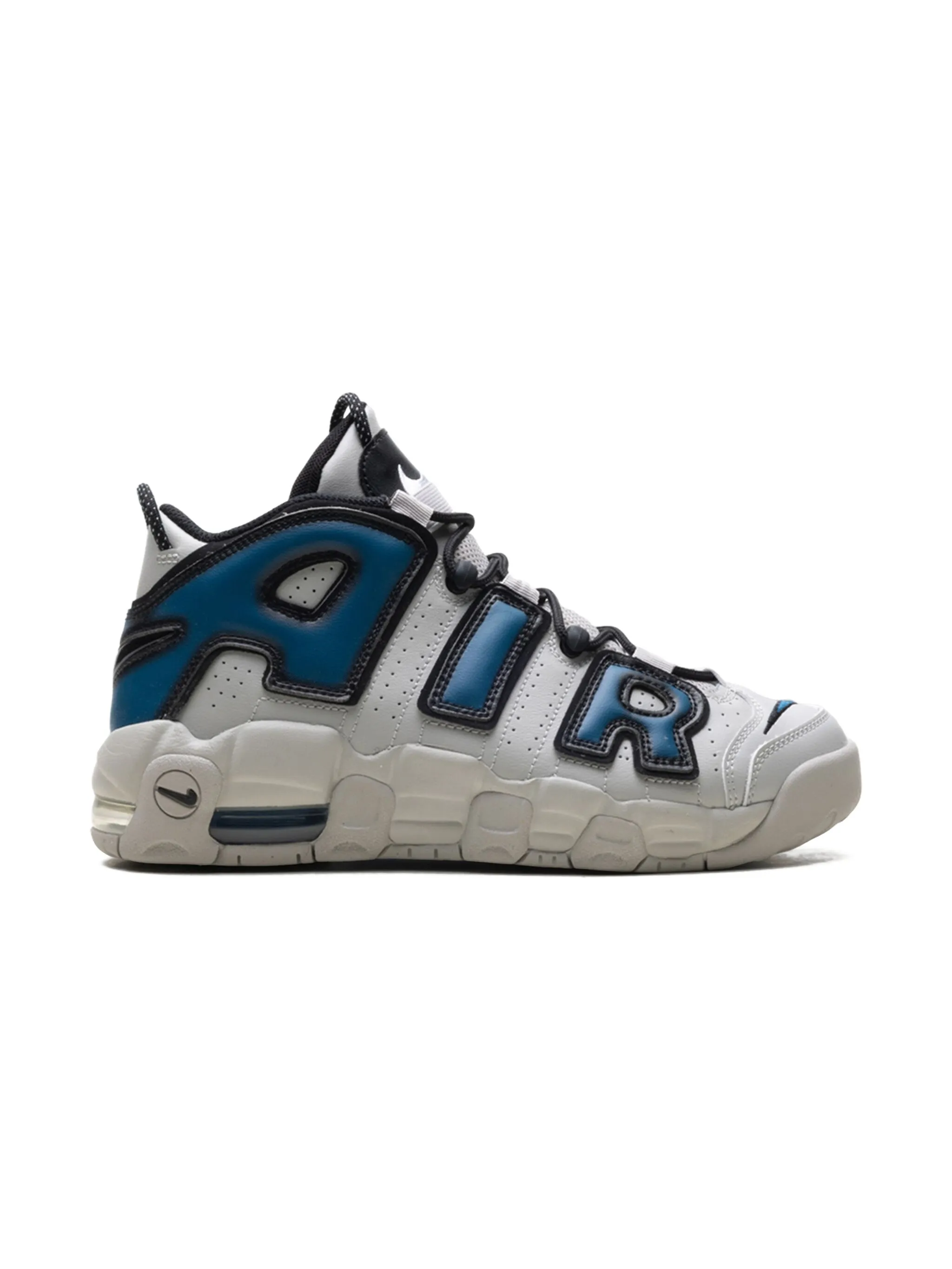 Кроссовки Air More Uptempo Light Iron Ore/Industrial Blue/Black/White Nike Kids, белый — фото 4