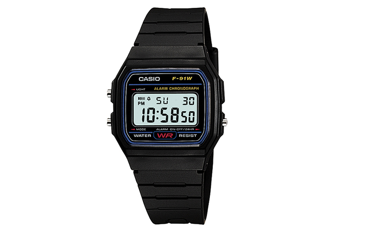 

Унисекс молодежные черные часы F-91W-1 CASIO