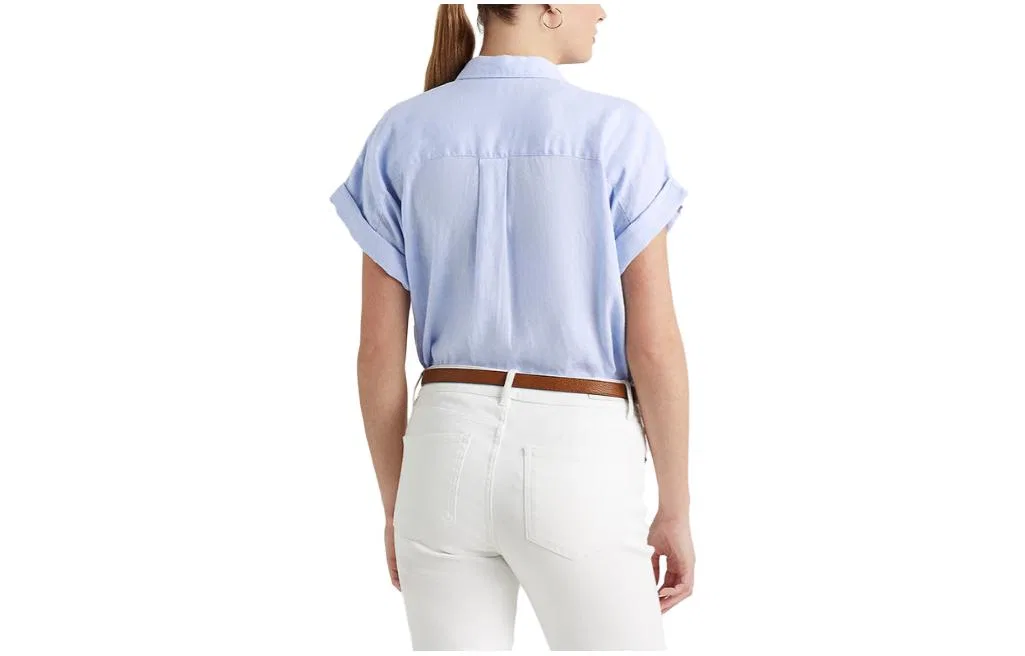 Рубашка женская Polo Ralph Lauren синяя — фото 3