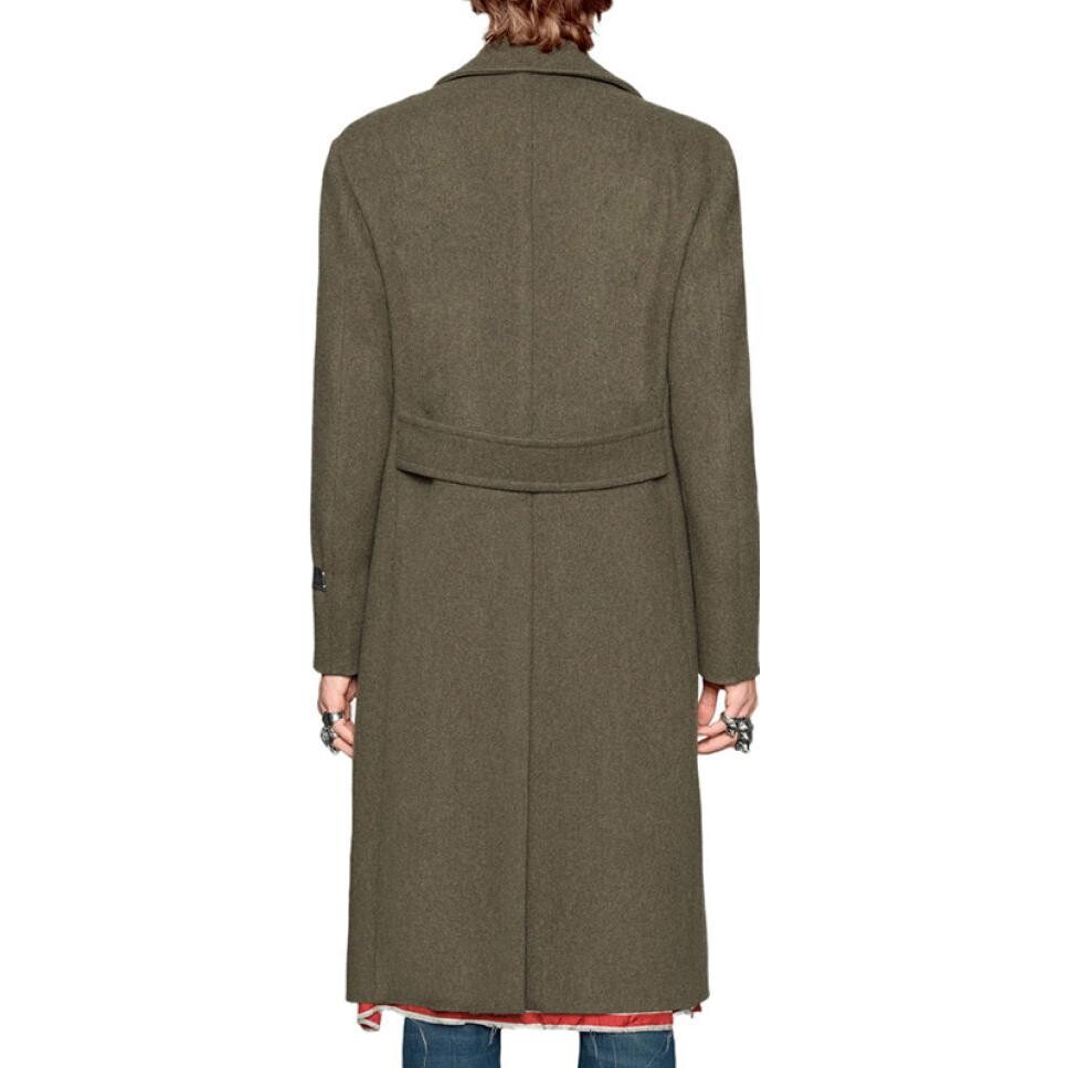 Пальто мужское серо-коричневое Gucci, коричневый — фото 4