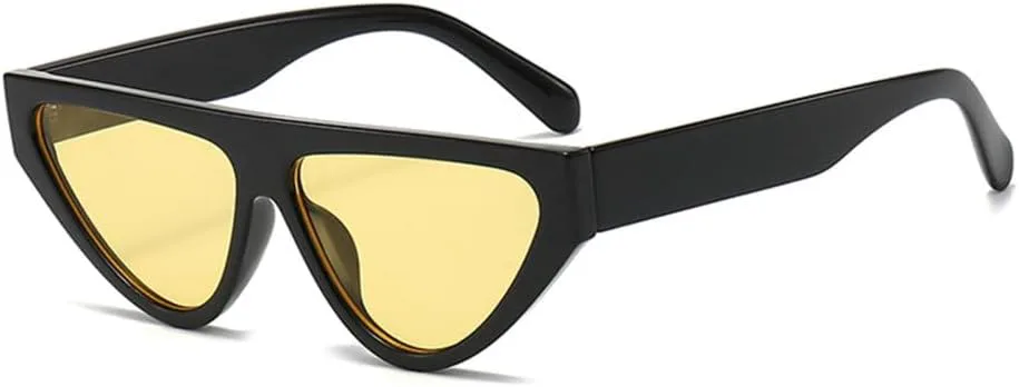 

Солнцезащитные очки треугольной формы с имитацией древесной текстуры 2027 года, мужские и женские, модные очки с защитой от УФ-излучения UV400 MTZJH, Black Yellow