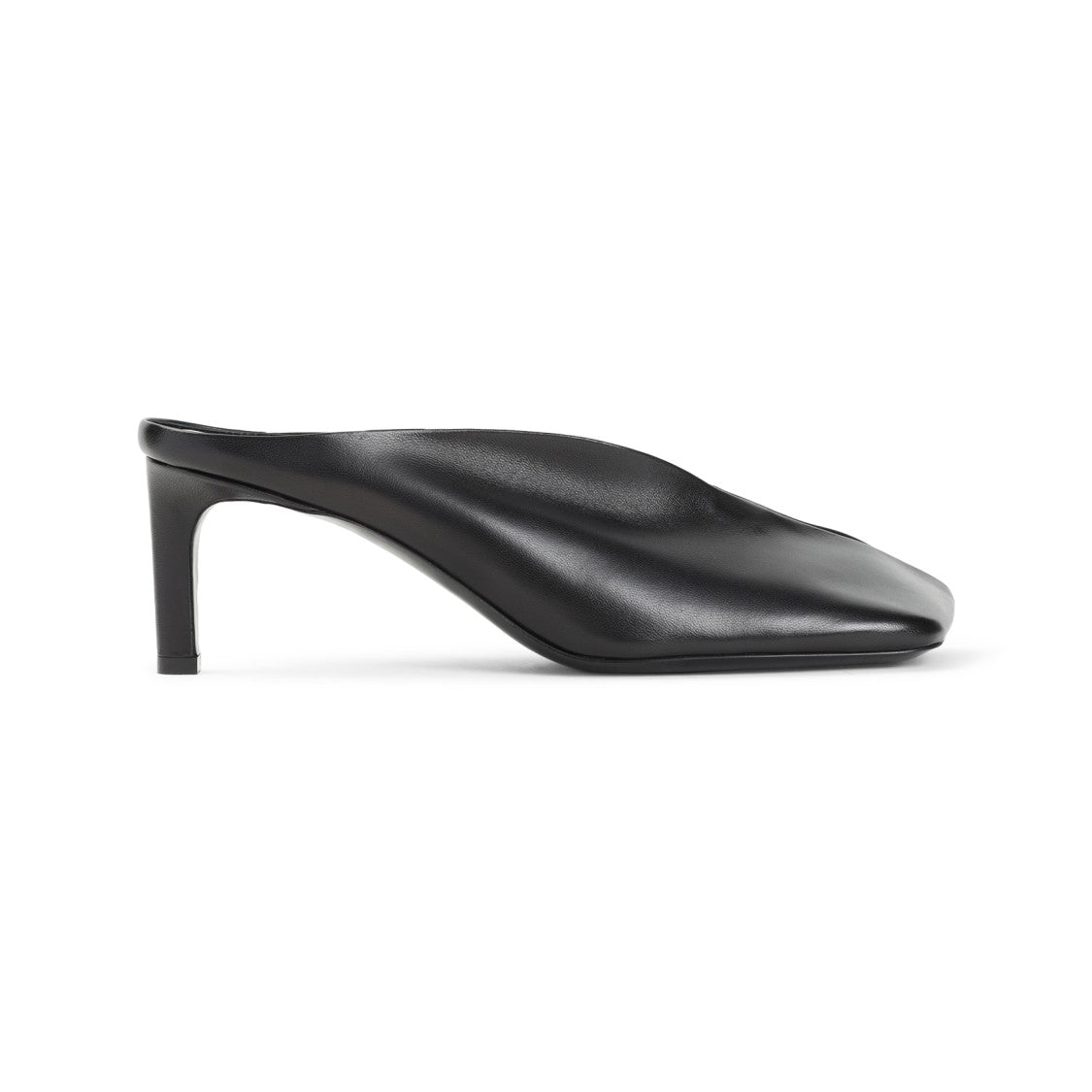 Черные мюли с острым носом из мягкой кожи Nappa Jil Sander