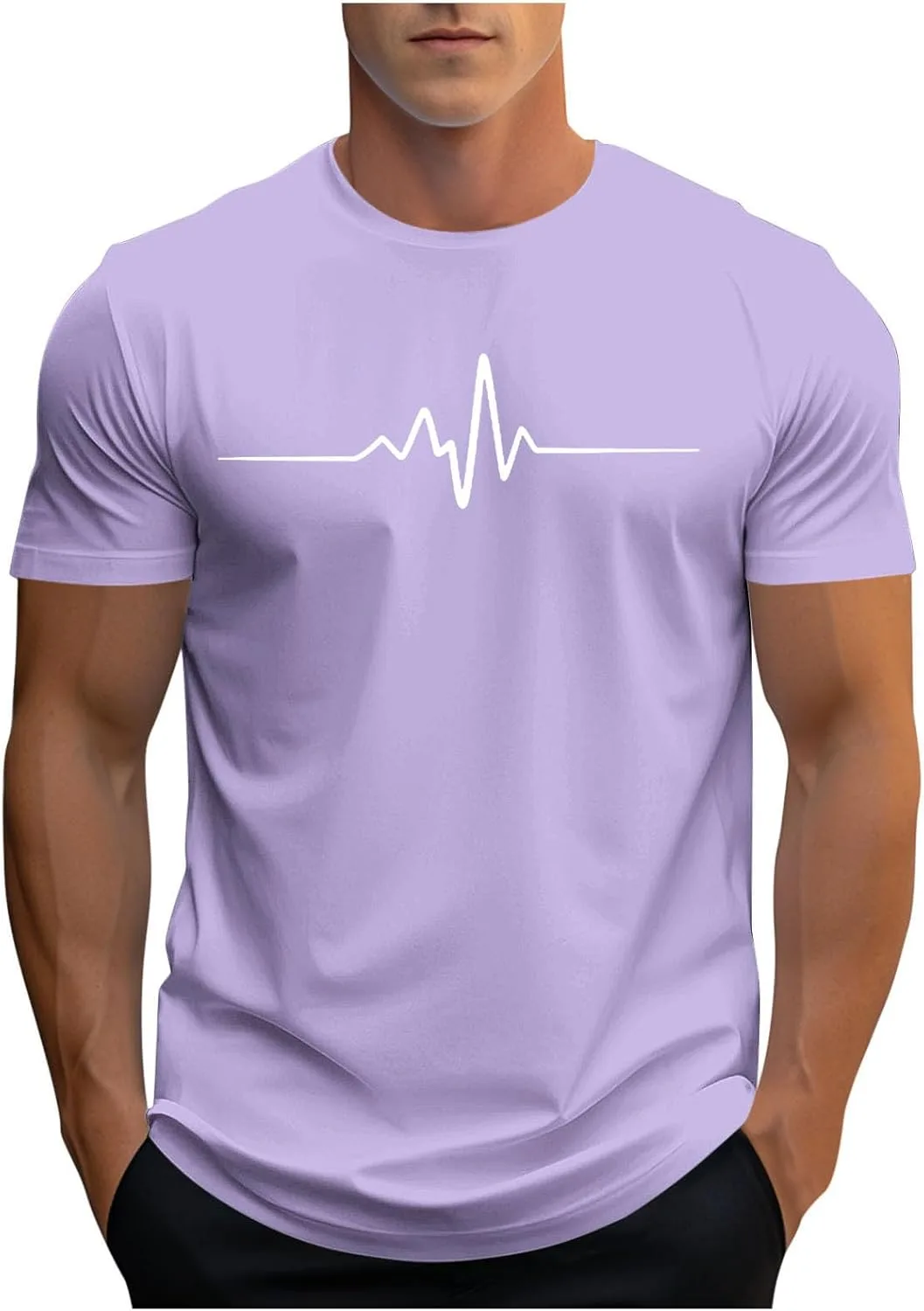 

Мужская футболка с принтом ECG, короткий рукав Sdeycui