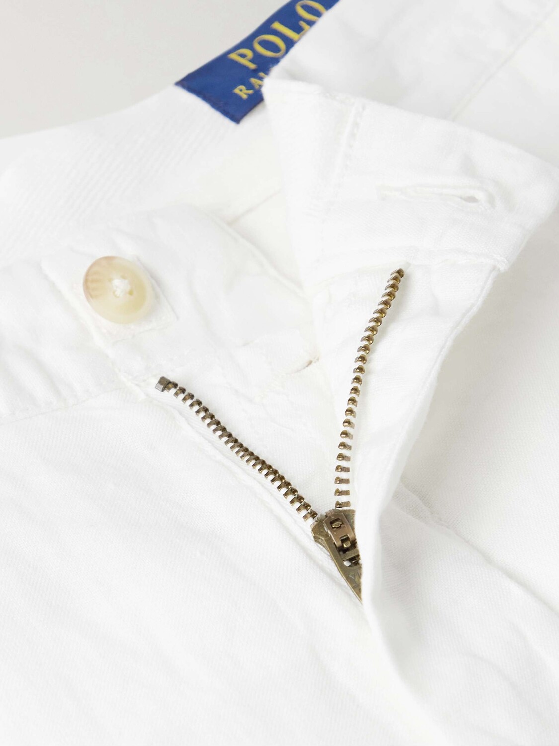 Узкие брюки прямого кроя из смесового льна и хлопка POLO RALPH LAUREN, белый — фото 3