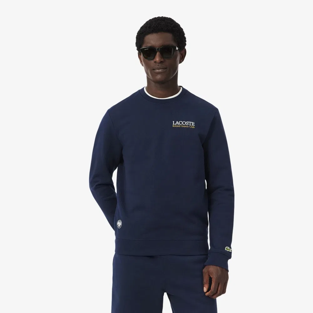 Мужской свитшот с графикой Roland Garros тёмно-синий от Lacoste