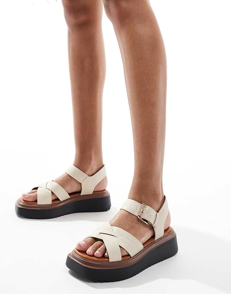 

River Island – Туфли на плоской платформе цвета экрю