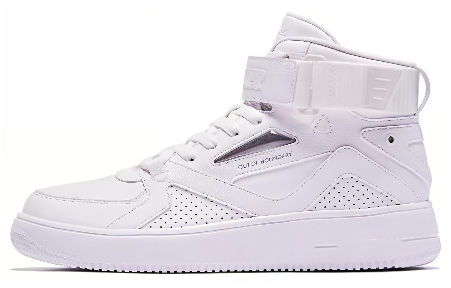 

Антискользящие износостойкие высокие кроссовки для скейтбординга мужские белые QIAODAN, Jordan White