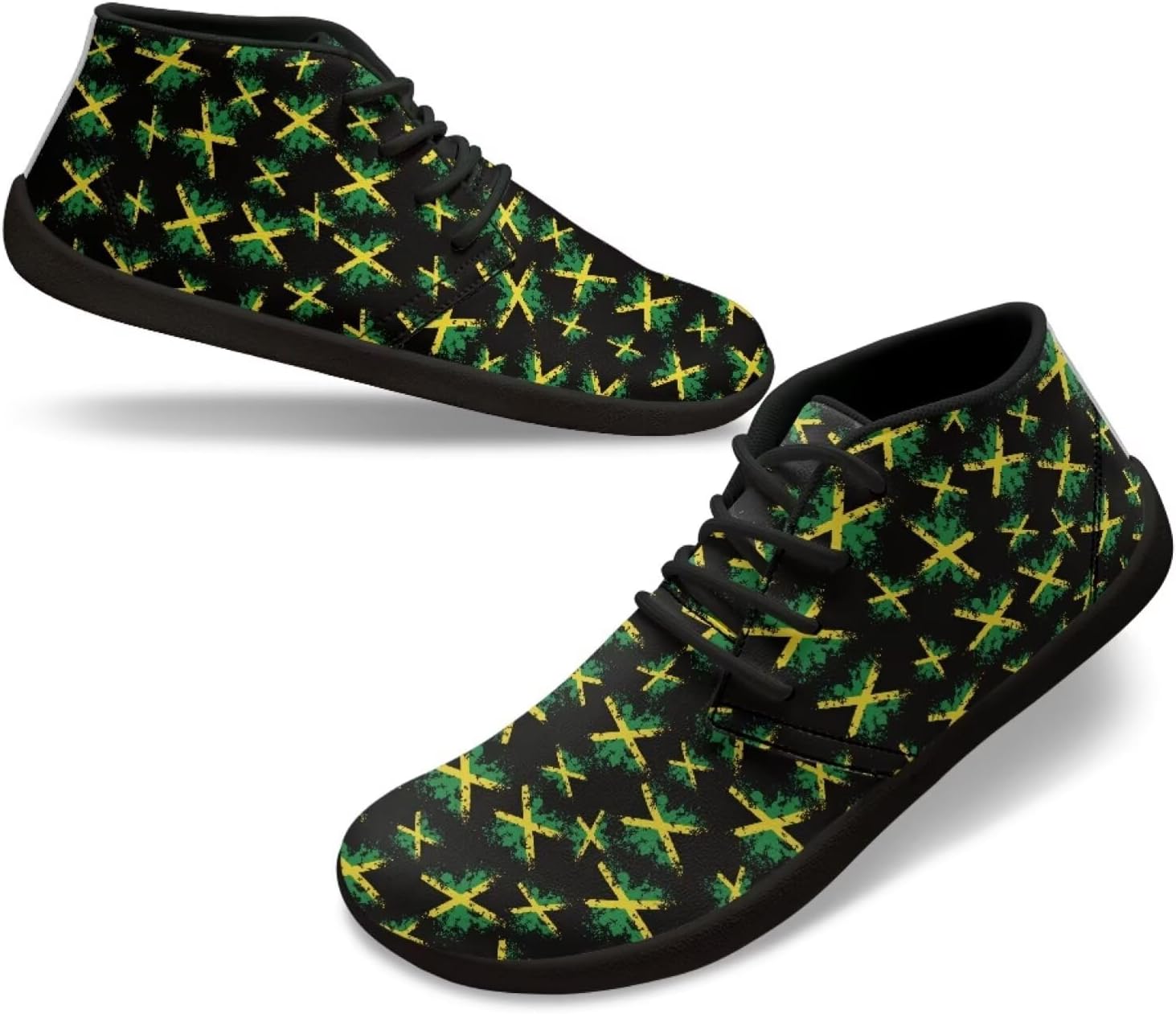 

Мужские сандалии с широкой пяткой в стиле босоножек на День Святого Патрика, для ходьбы, стильные кроссовки с нескользящей подошвой и нулевым перепадом Xixirimido, Jamaica Flags Print