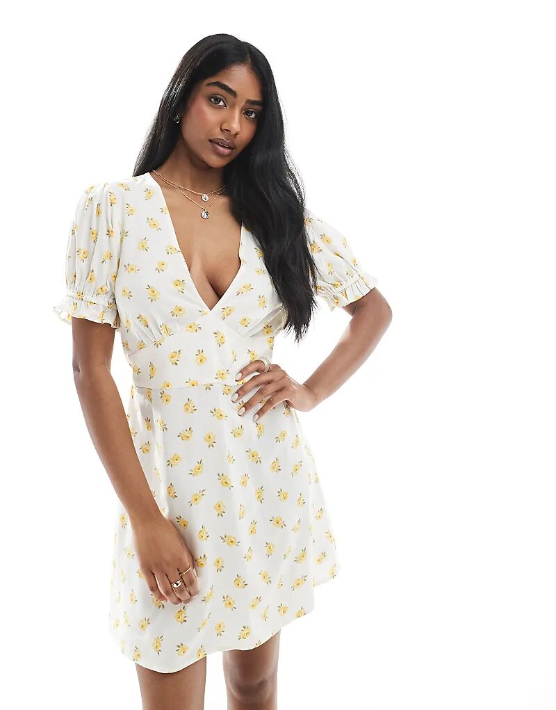 

Платье-мини от Miss Selfridge с желтым цветочным принтом