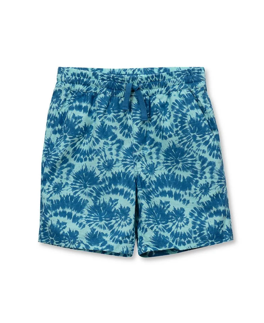 Детские льняные шорты из фактурной ткани Lands' End, tonal синий tie dye