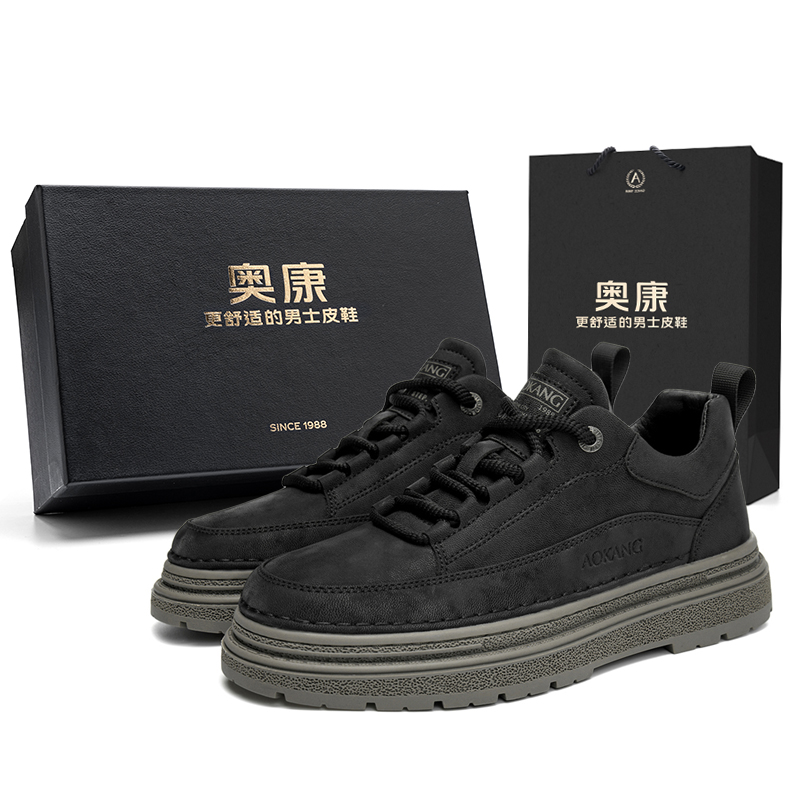 

Ботинки Dunk Series Work Boots Men's Exclusive Box AOKANG, Black Brown[Standard Sports Shoe Size]