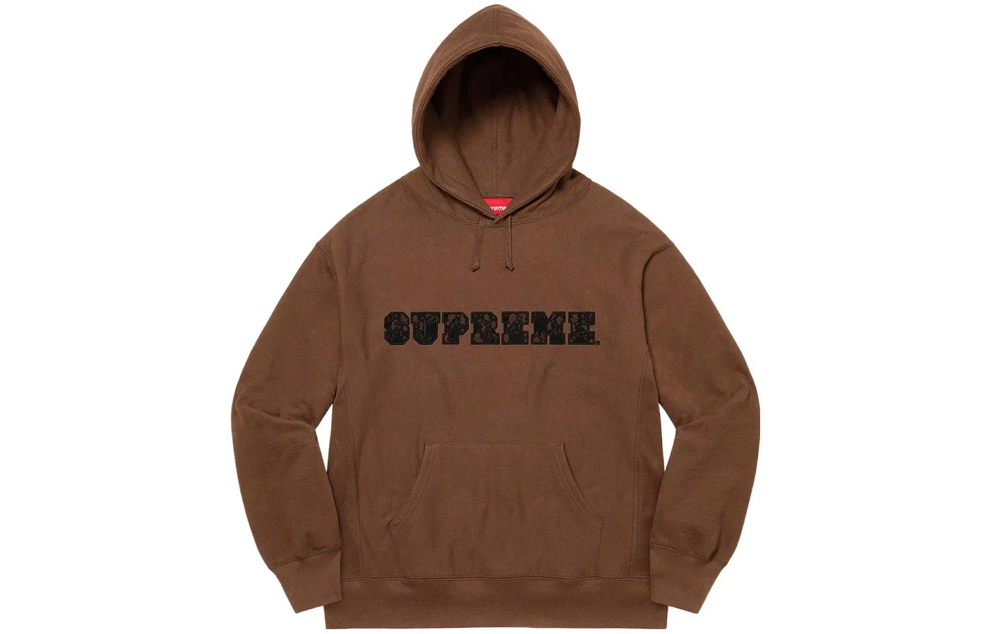 Самый капюшонный худи Supreme, коричневый