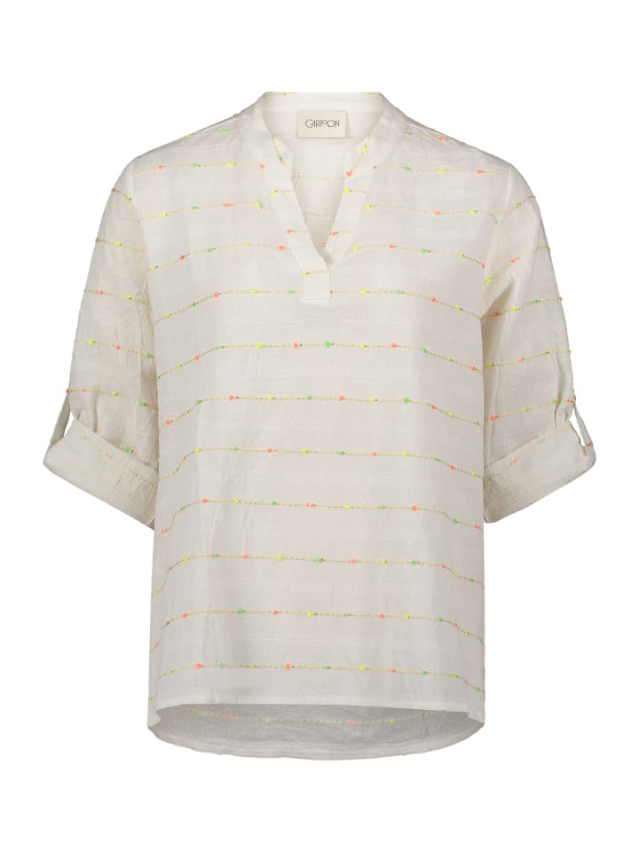 

Повседневная блузка с люрексом в белом/оранжевом цвете CARTOON