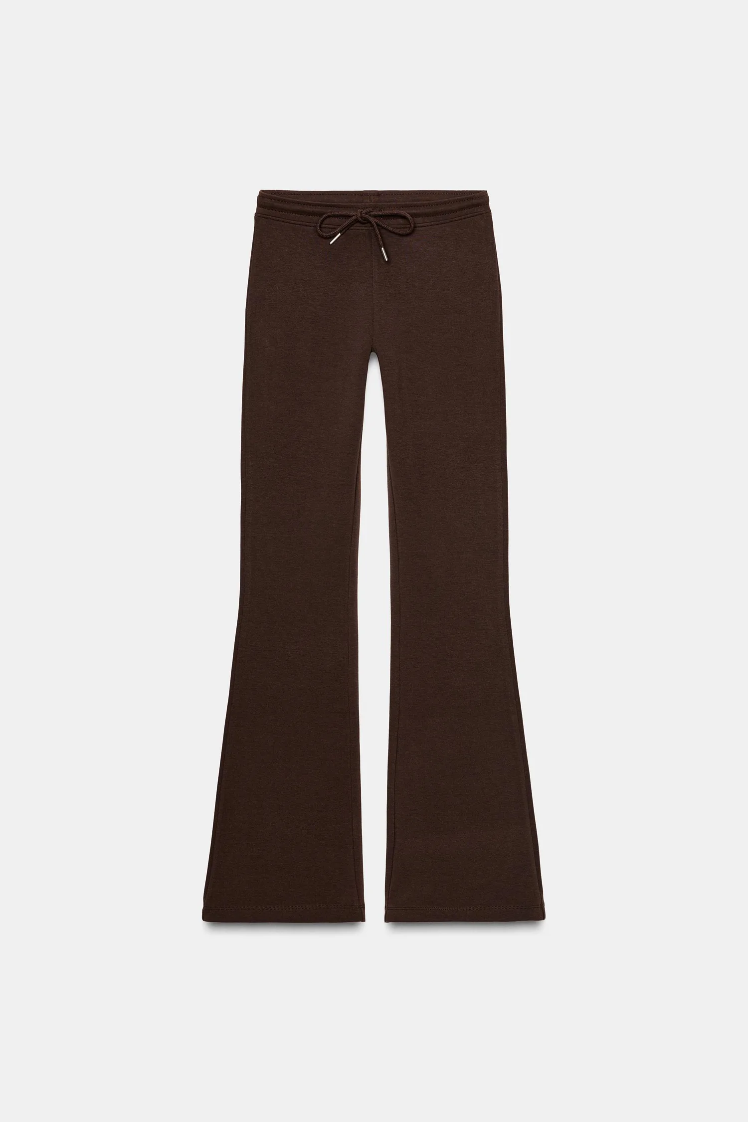Расклешенные брюки с блочным плетением Zara, коричневый — фото 4