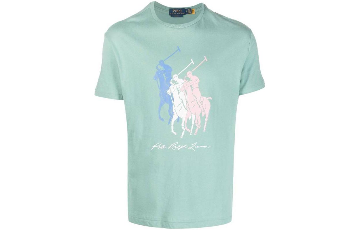 Футболка хлопковая с логотипом Polo Ralph Lauren, зеленая — фото 2