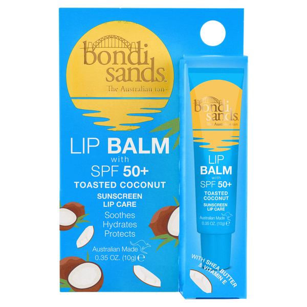 

Питательный бальзам для губ с spf50 поджаренный кокос, 10 г Bondi Sands