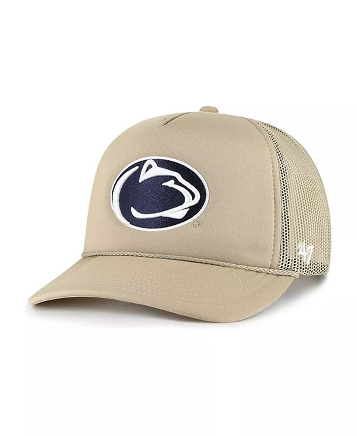 

Мужская бейсболка Trucker Snapback цвета хаки Penn State Nittany Lions с сетчатой вставкой спереди '47 Brand