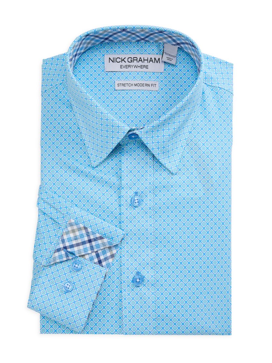 

Рубашка-стрейч Modern Fit с принтом Nick Graham, цвет Aqua