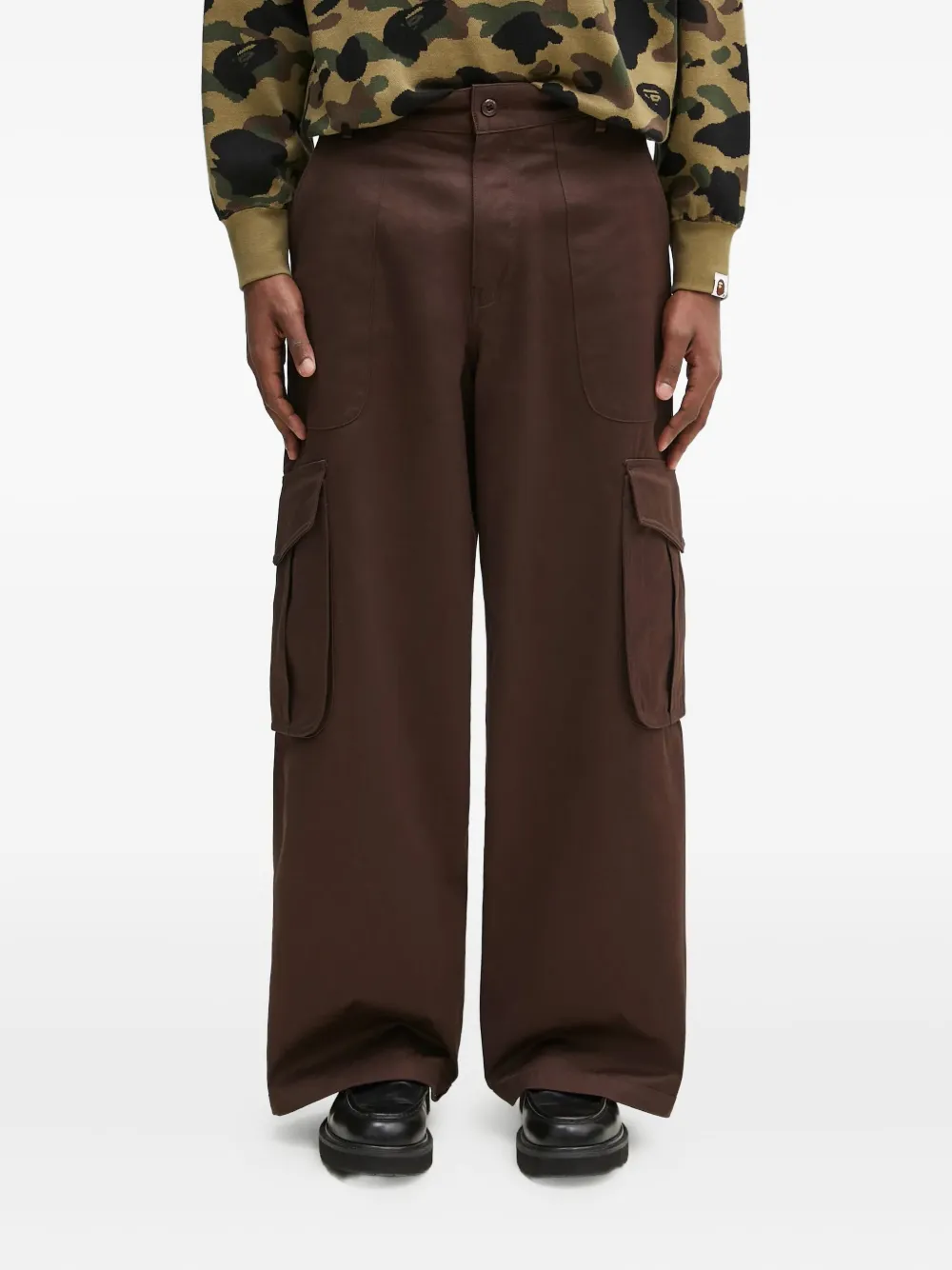 

Хлопковые брюки-карго KENZO, коричневый