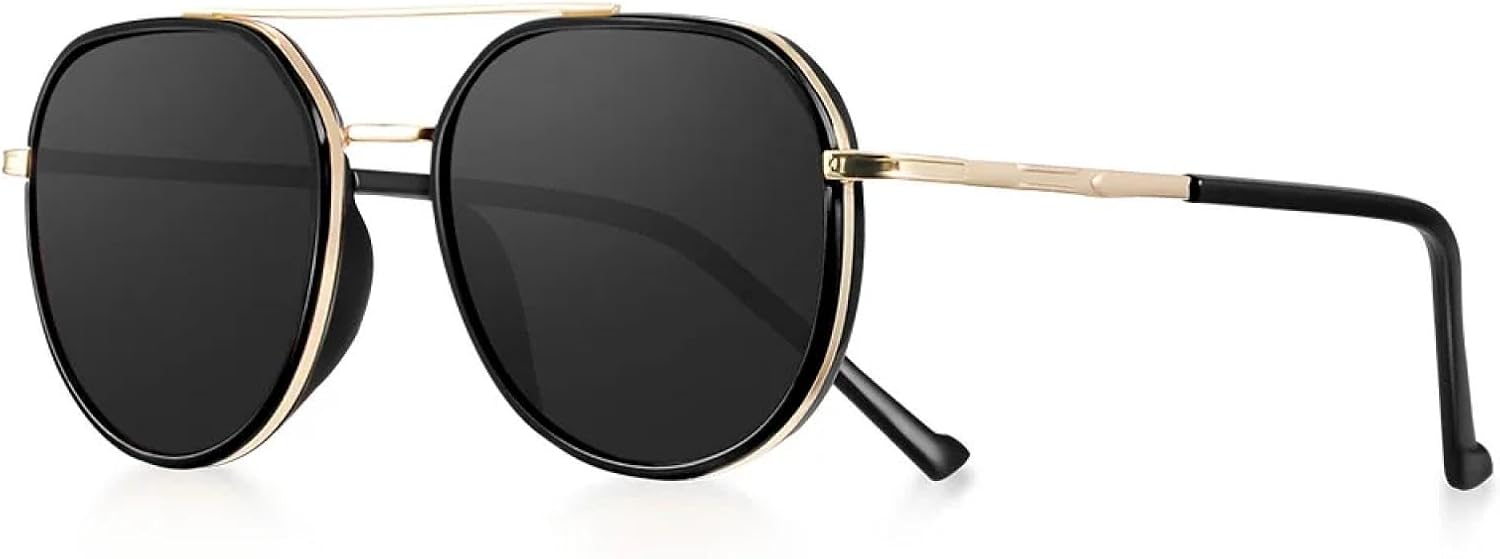 

Солнцезащитные очки для мужчин, защита от УФ-излучения, для активного отдыха, рыбалки, ретро-очки для мужчин, путешествий, пляжа, женские солнцезащитные очки TKKTLLT, C2 Gold Black