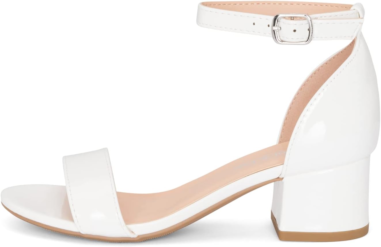 

Девичьи туфли на низком устойчивом каблуке с регулируемым ремешком на щиколотке и удобной подошвой Chariot & Co, белый