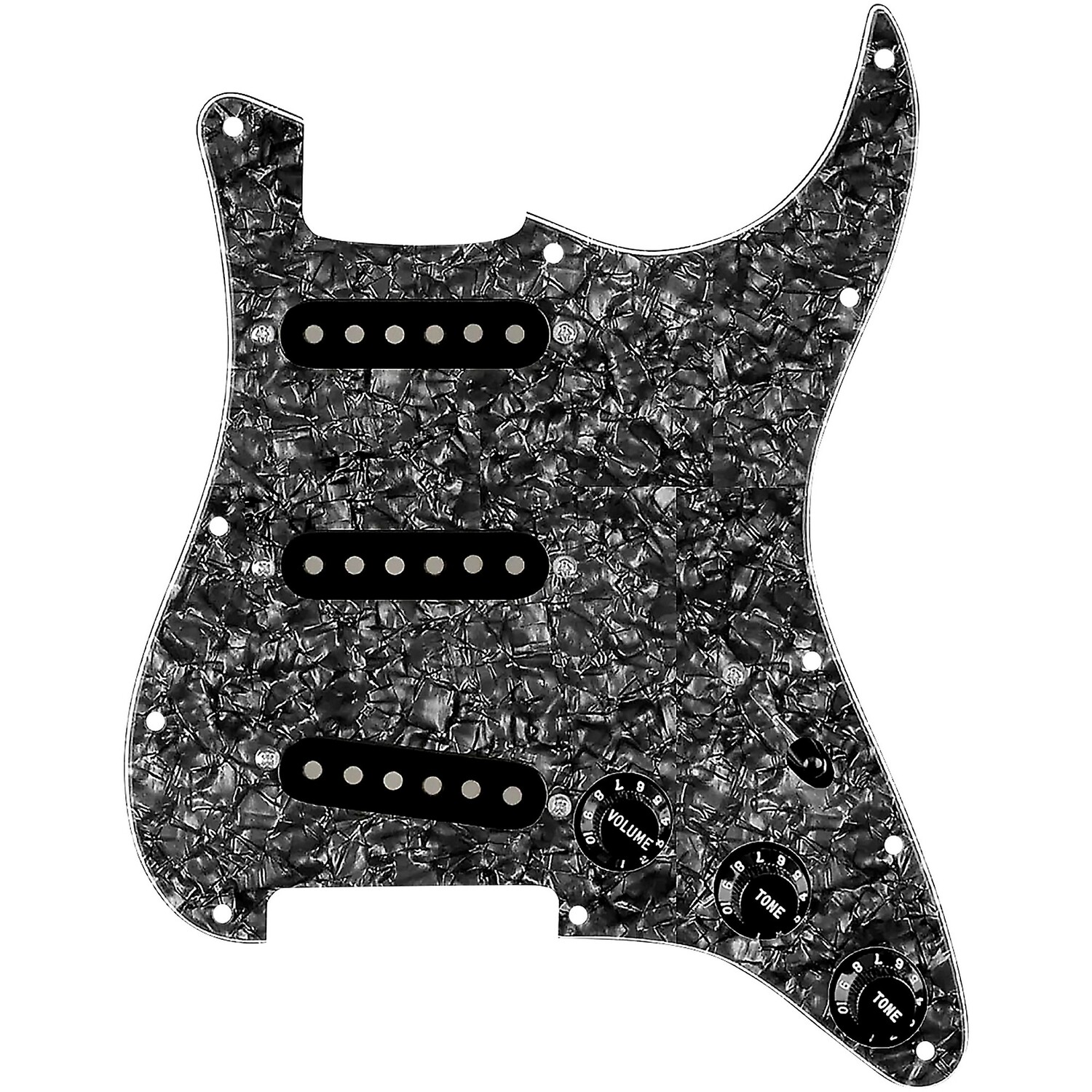 

Накладка 920d Custom Generation Loaded для Strat с черными звукоснимателями и ручками, а также жгутом проводов S7W Black Pearl