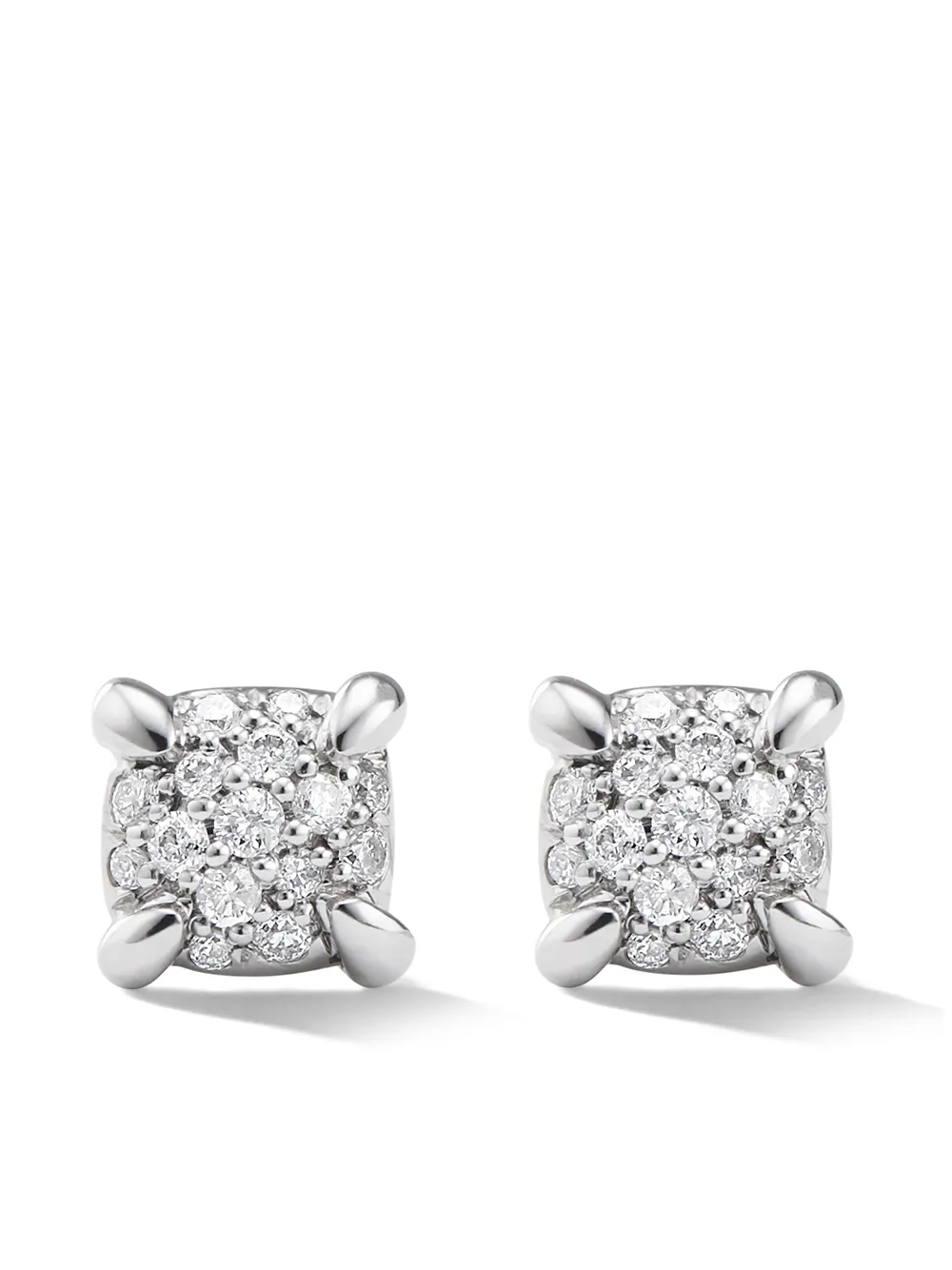 

Серьги Petite Chatelaine из белого золота с бриллиантами (5 мм) David Yurman, серебяный
