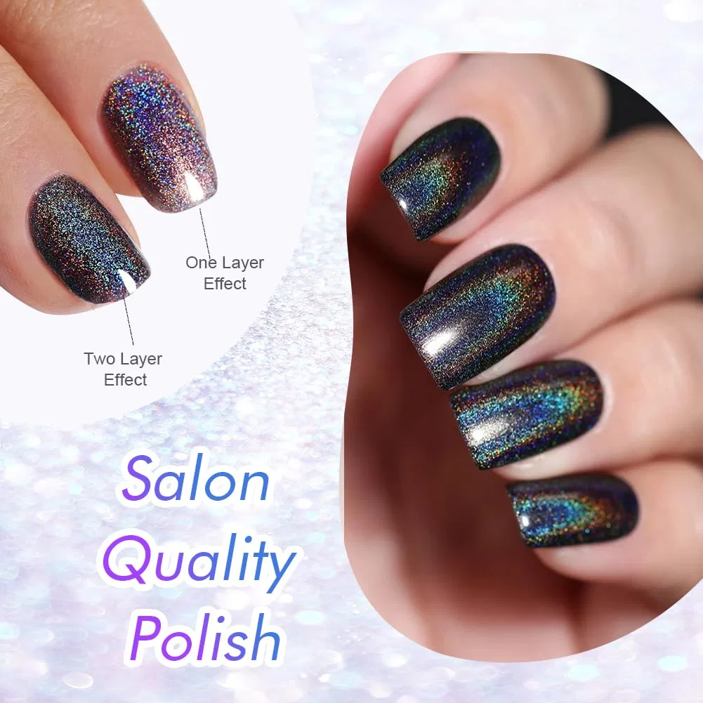 Голографический глиттерный лак для ногтей LOPHE Lophe, Holographic Nail Polish — фото 4