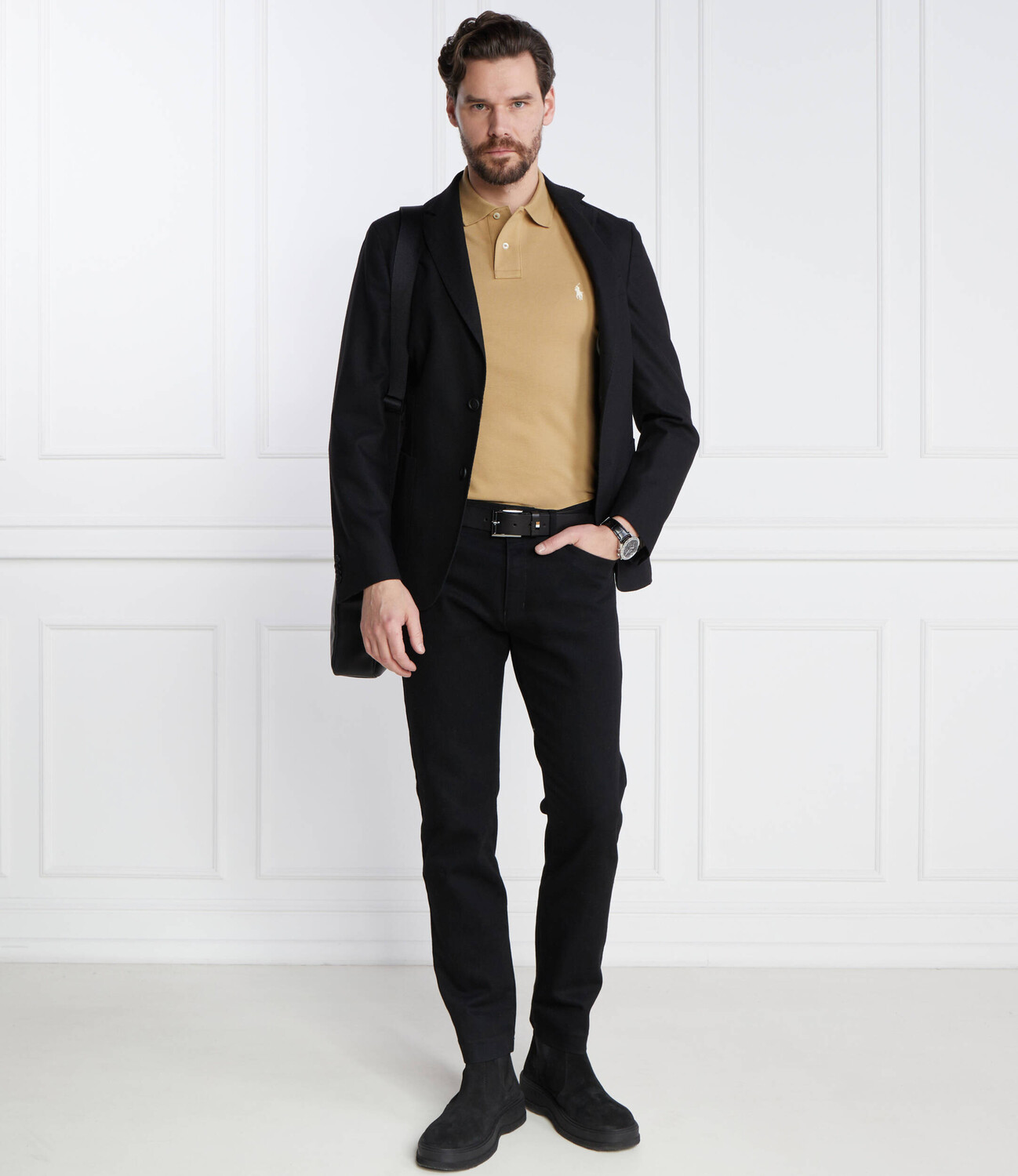 Поло POLO RALPH LAUREN Slim Fit pique, цвет senape — фото 2
