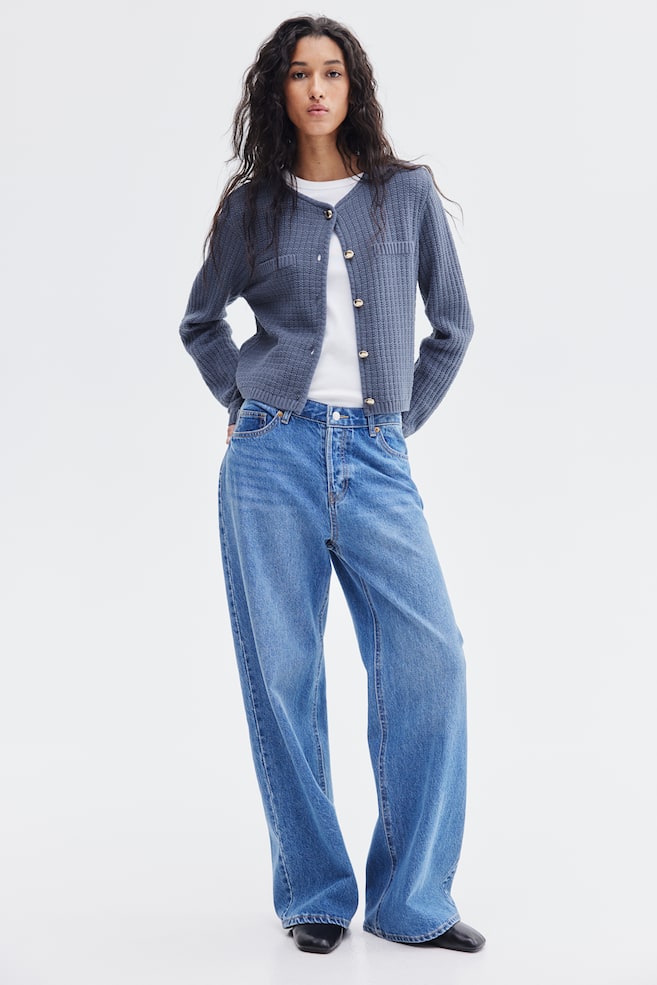 

Кардиган с жемчужным узором H&M, синий